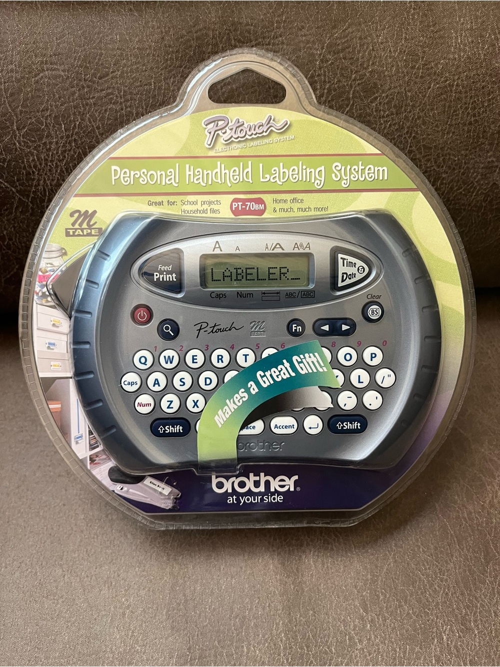 Brother P-touch Personal Handheld Labeling System in Gray and Green